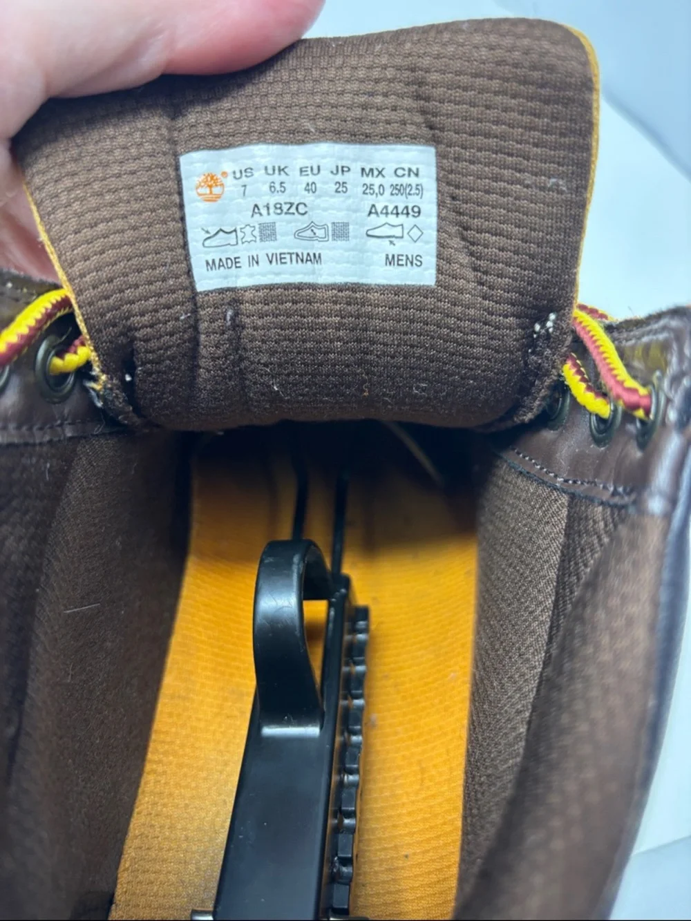 Timberland Brown Leather Chukka Boots with Cream Midsole and‎ Yellow Laces 7